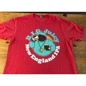 B.I.G. Juicy New England IPA T Shirt Graphic Tee Rockwell Brewery Beer Biggie